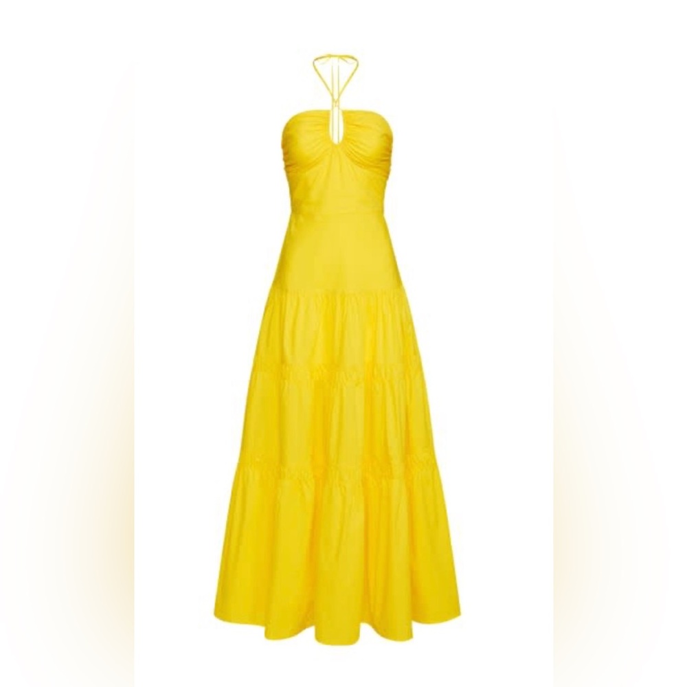 Prabal Gurung Halter Yellow Maxi Dress Flowy NWT Sz 14W